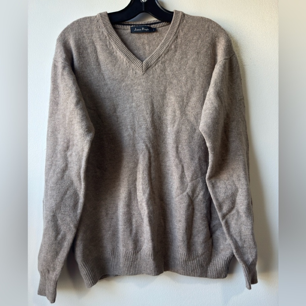James Pringle Classic V-Neck Men's 100% Sweater - Beige